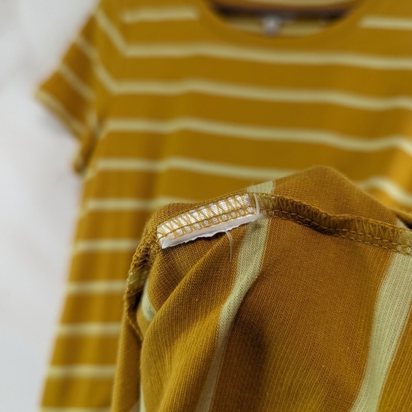 Toad & Co Dress Womens Medium Yellow Stripe Mini Organic Windmere II Pockets - Picture 9 of 10